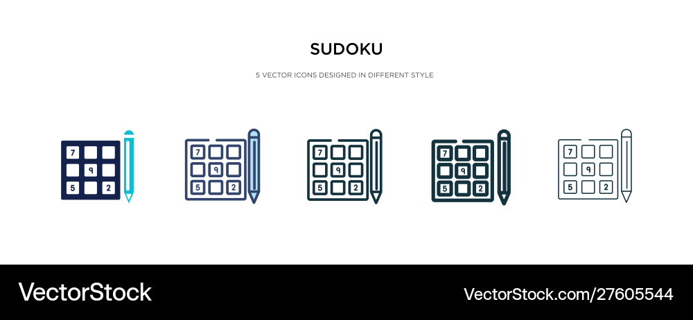 Sudoku icon in different style two colored Sudoku icon in different style two colored Vector Image