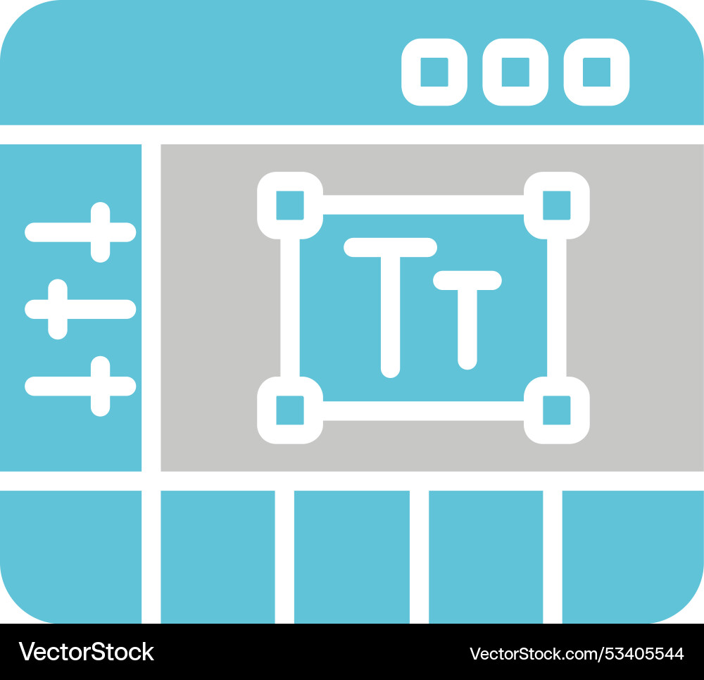 Text editor glyph two colour icon vector image