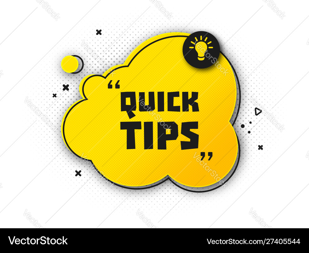 Useful quick tip trick suggesting advice and help Useful quick tip trick suggesting advice and help vector image