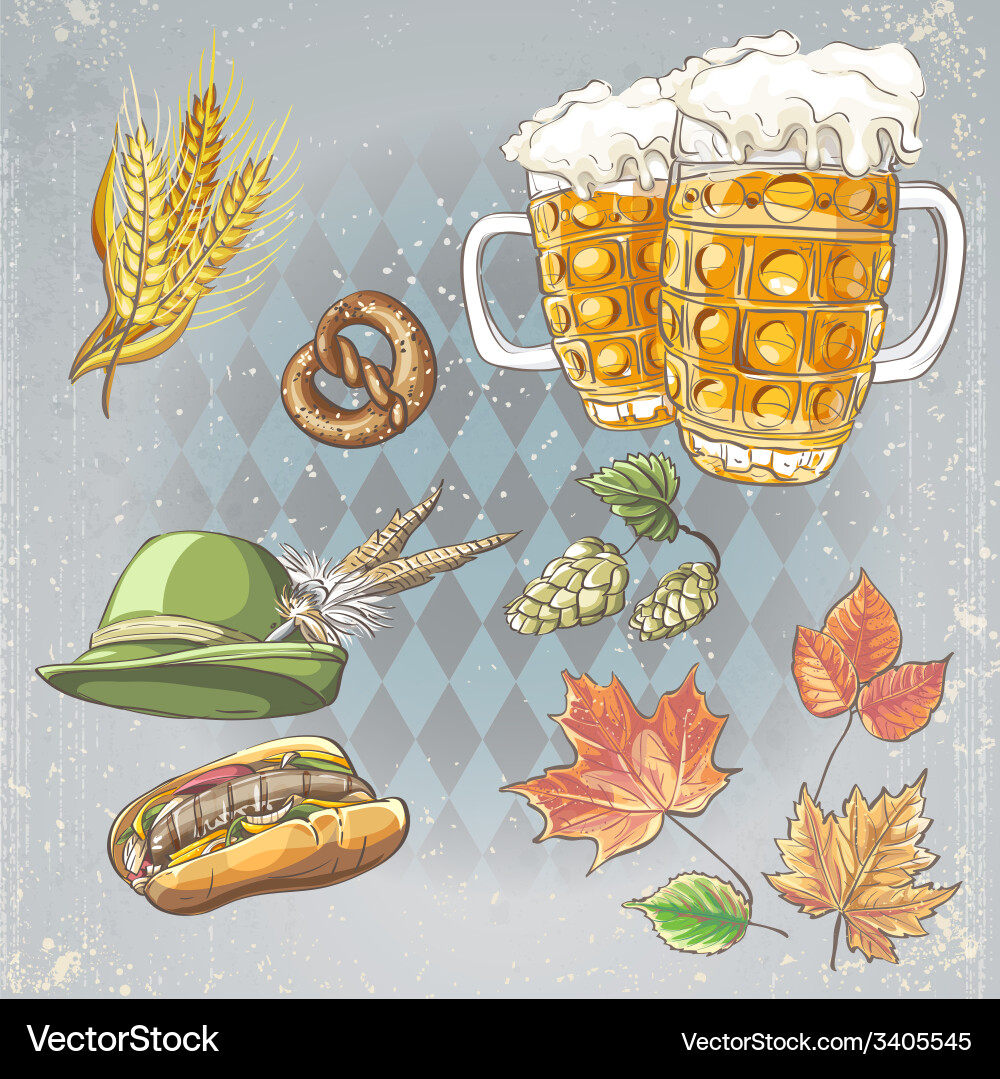 A set of objects to the oktoberfest Vector Image