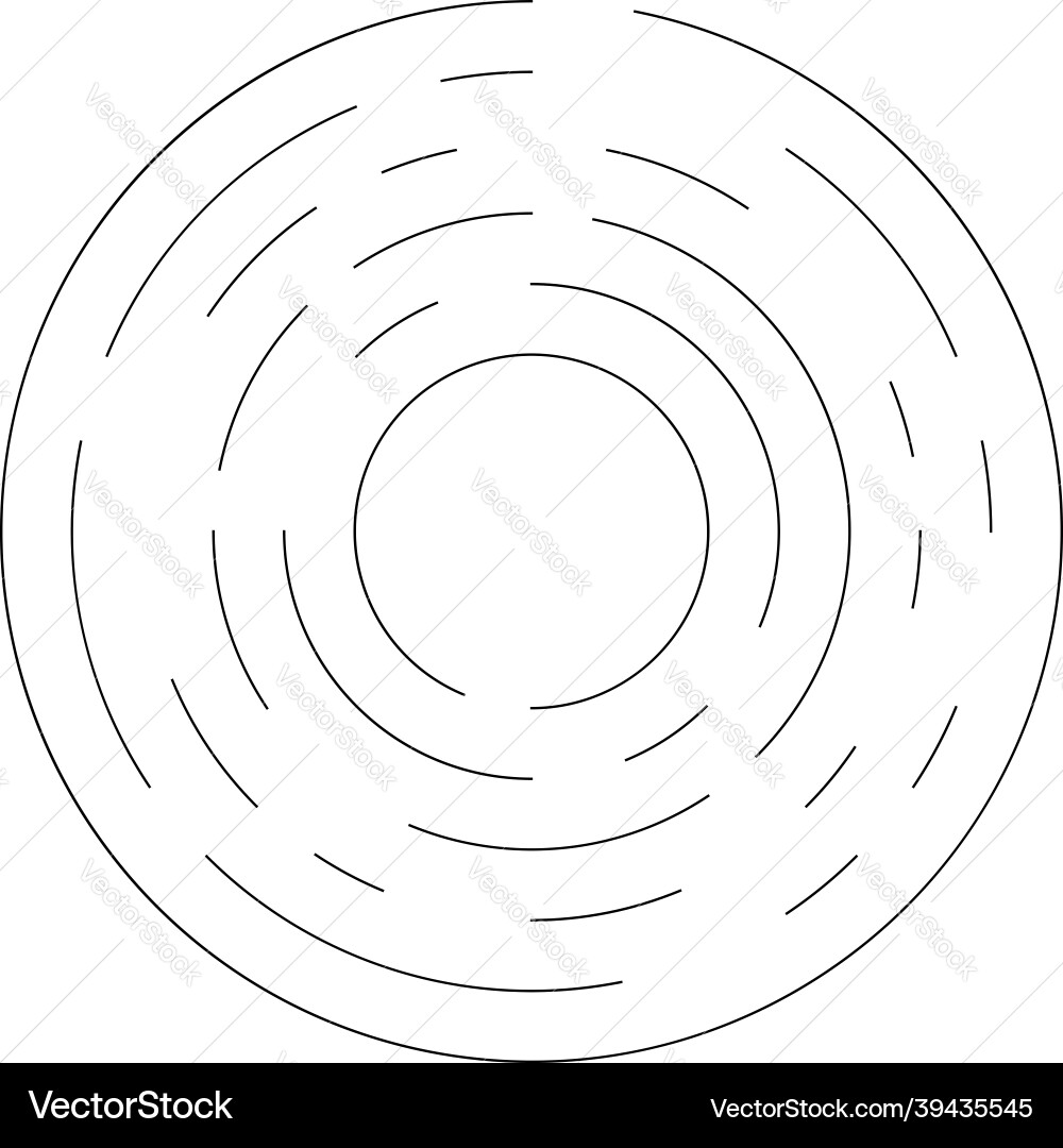 Circular concentric segmented circles rings Circular concentric segmented circles rings Vector Image