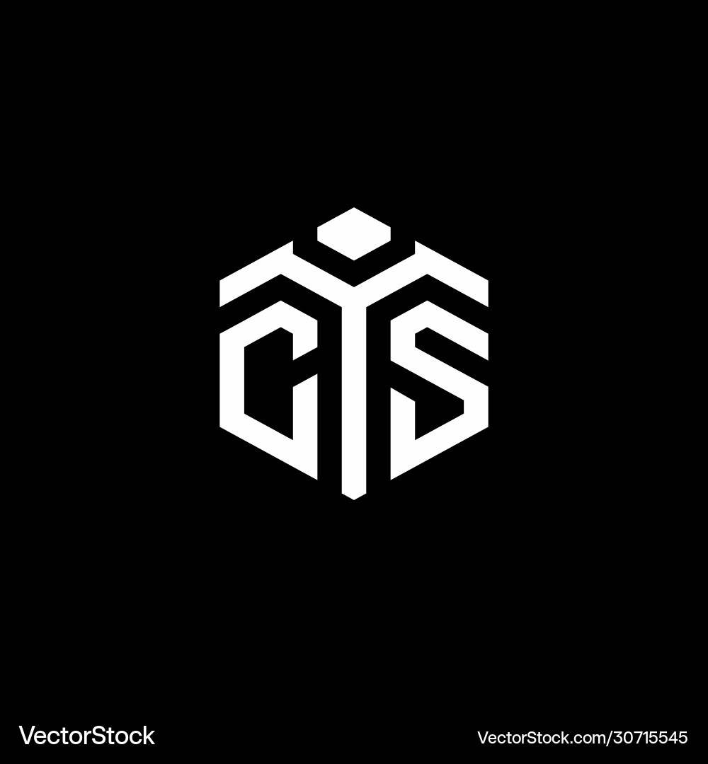 Cs monogram logo with abstract hexagon style Vector Image