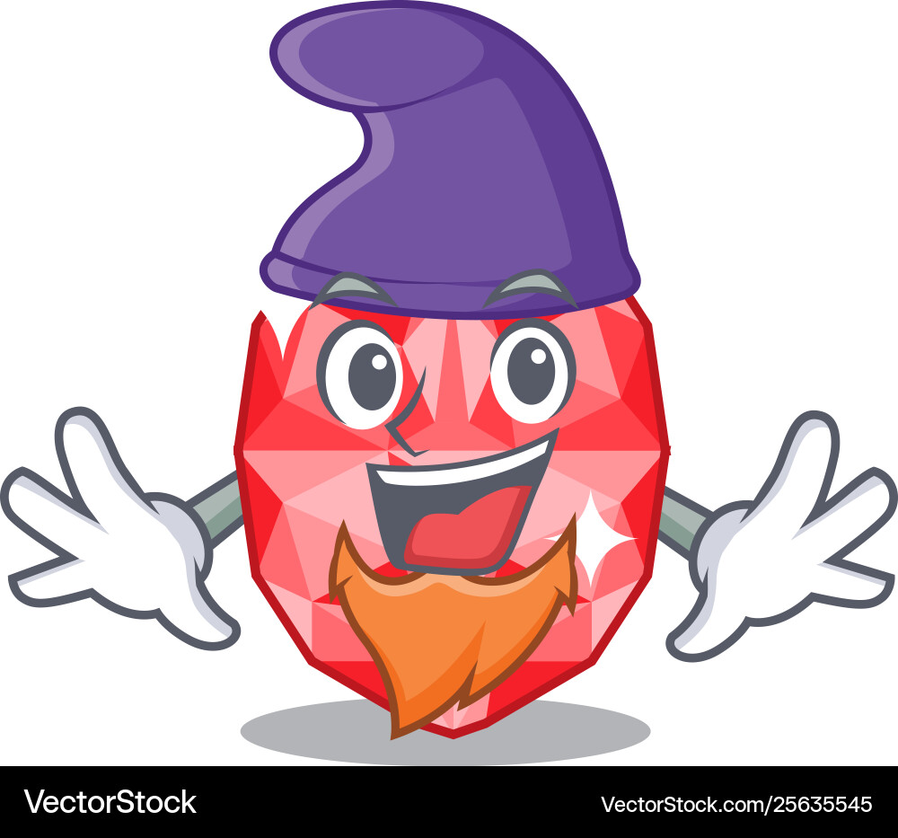 Elf ruby gems in a cartoon box Vector Image