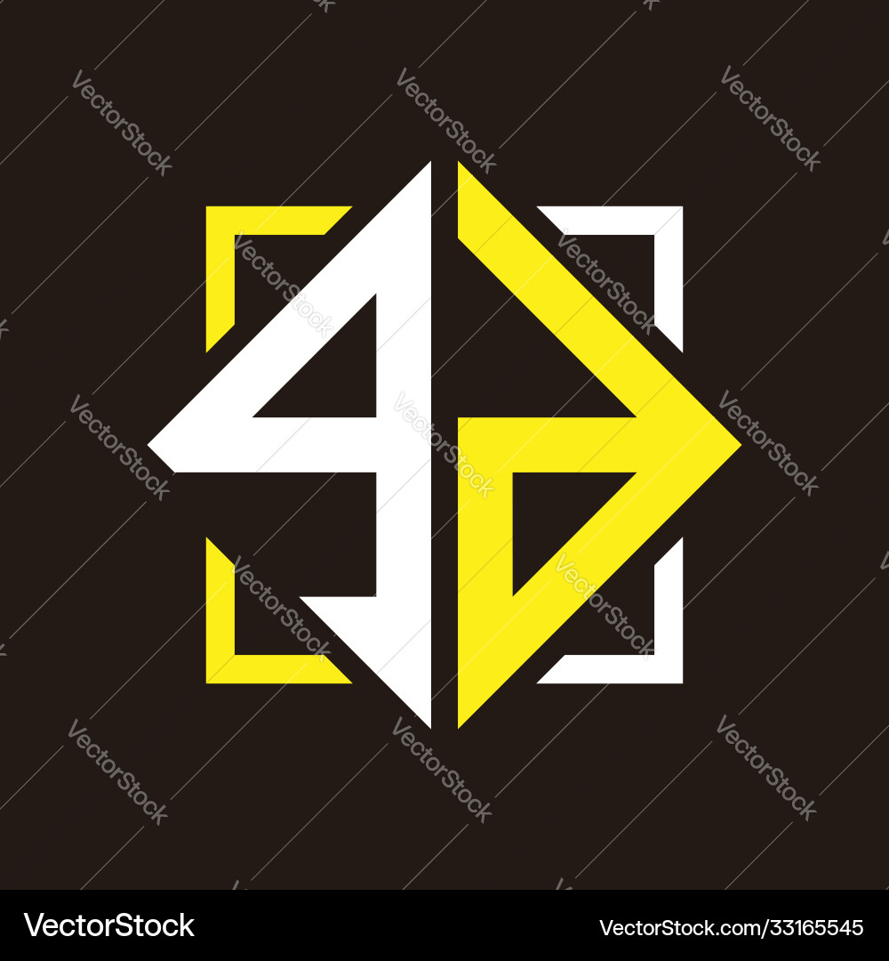 G d initials quadrangle monogram with square G d initials quadrangle monogram with square Vector Image