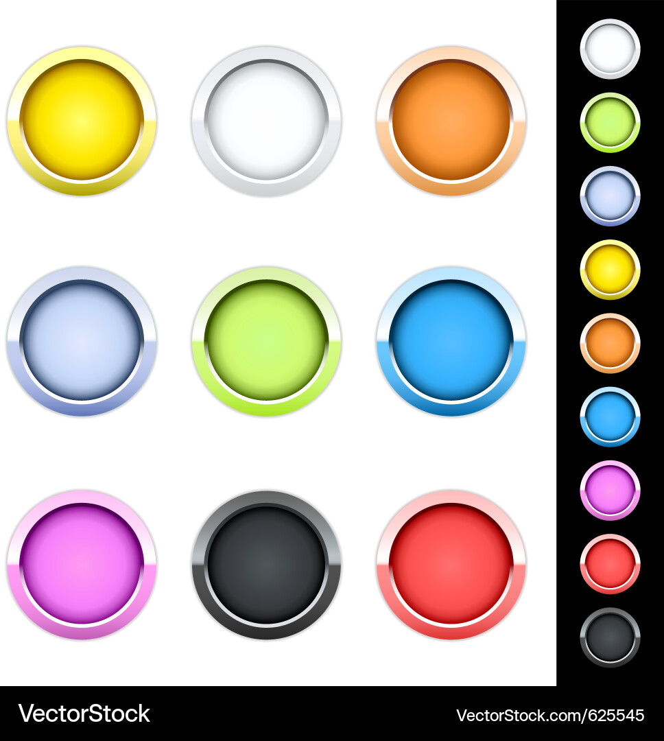 Glossy Button Set Vector Image