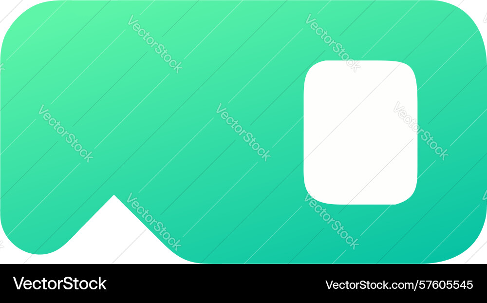 Gradient curved rectangle icon with outline vector image