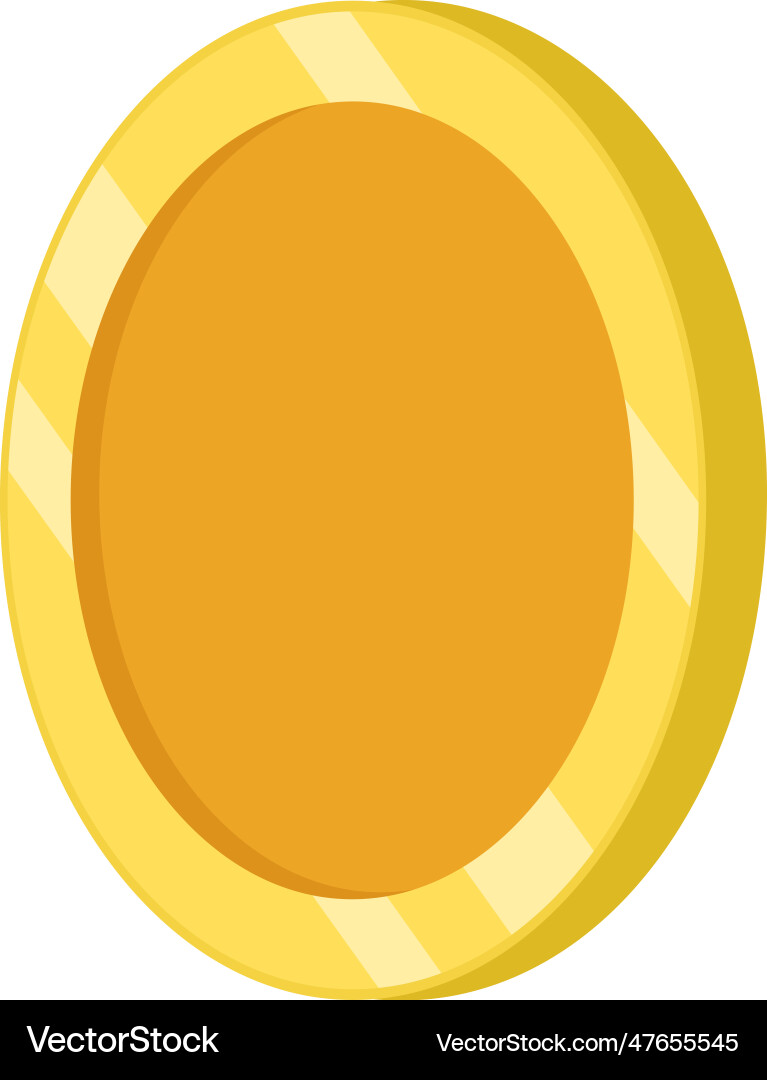 Isolated empty golden coin Vector Image
