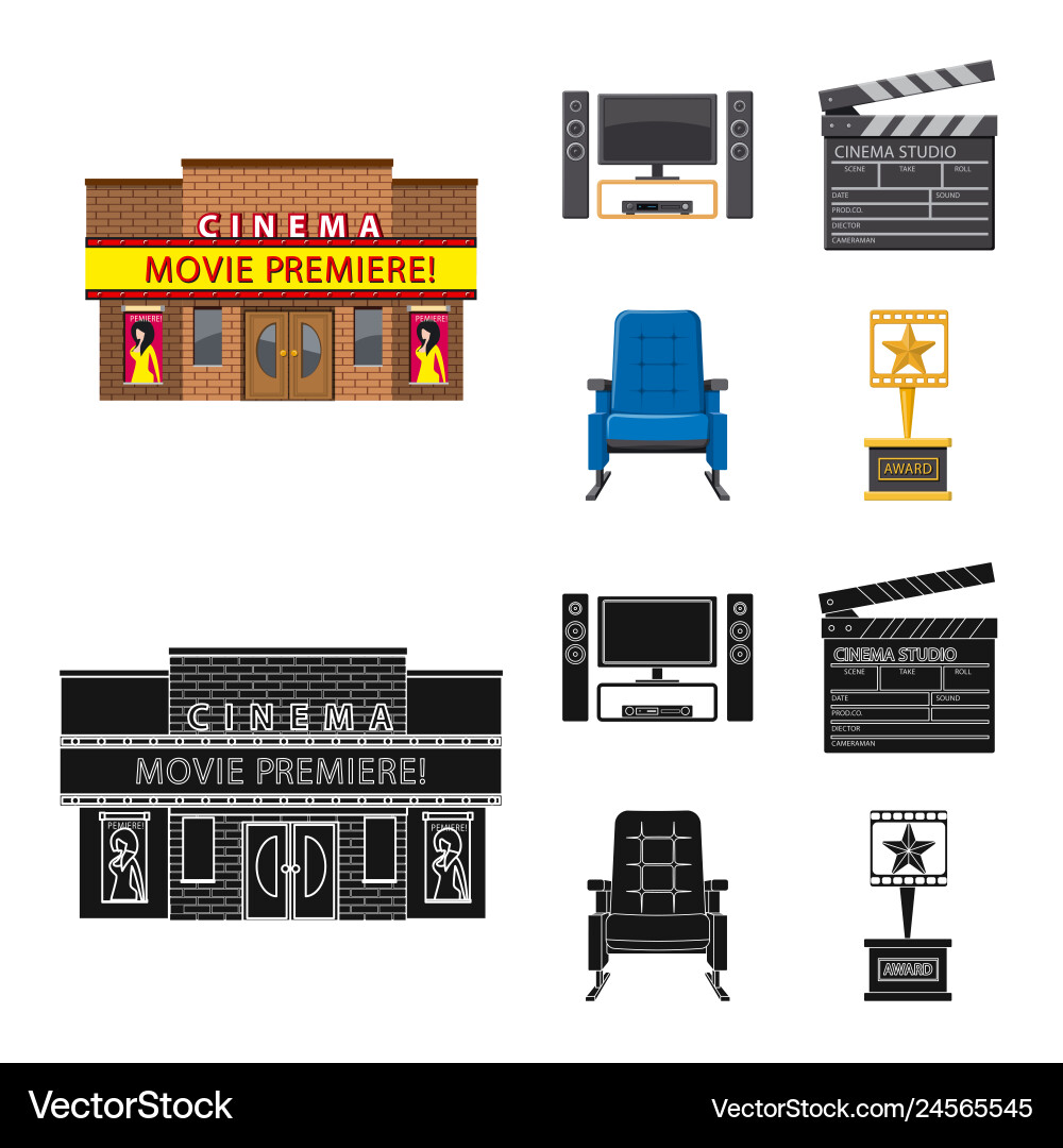 Isolated object of television and filming symbol Isolated object of television and filming symbol Vector Image