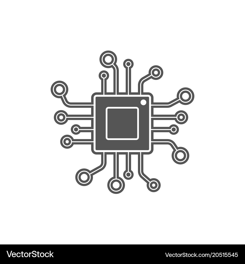 Microchip CPU Icon Vector Image
