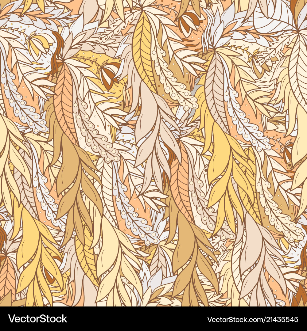 Seamless pattern background with abstract leaves Vector Image