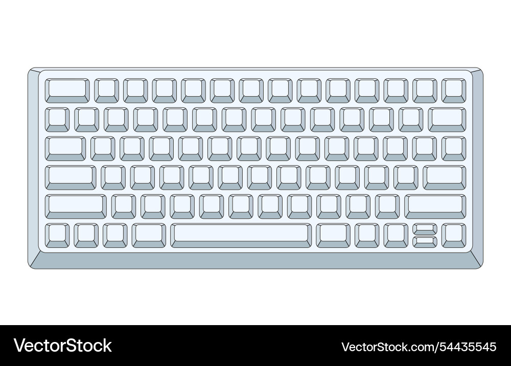 White keyboard with outline in minimalistic vector image