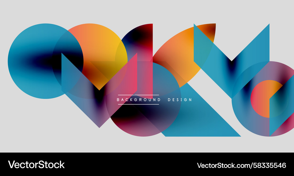 Abstract shapes overlap creating vibrant color Vector Image