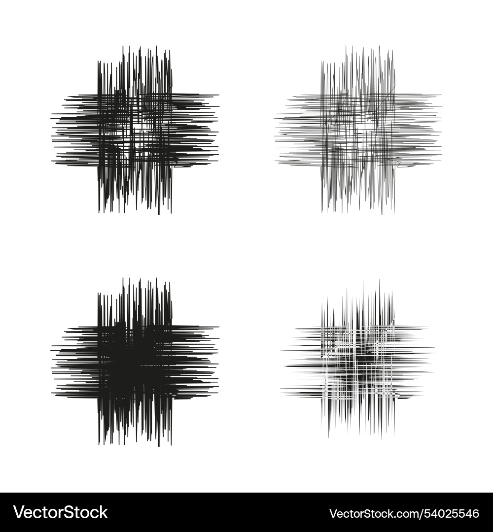 Abstract stroke patterns black and gray lines Vector Image