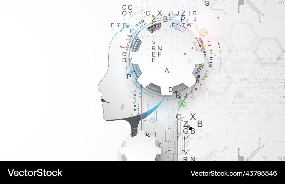 Artificial intelligence technical background Artificial intelligence technical background vector image