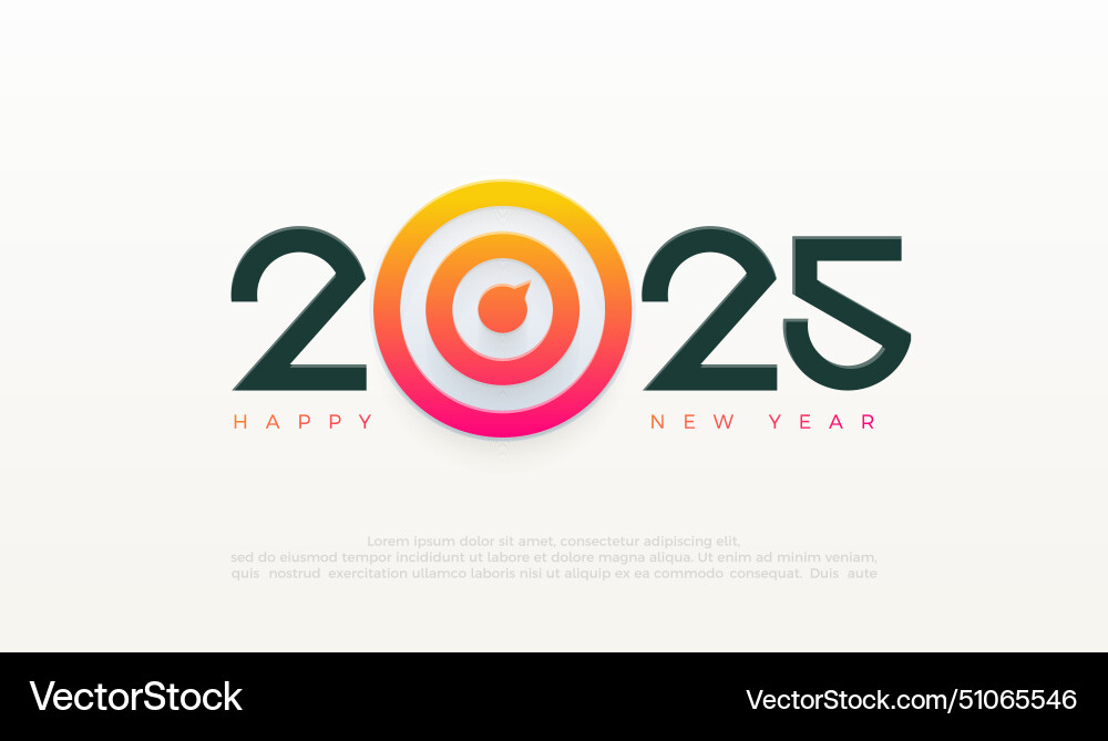Design logo 2025 happy new year with the target Vector Image