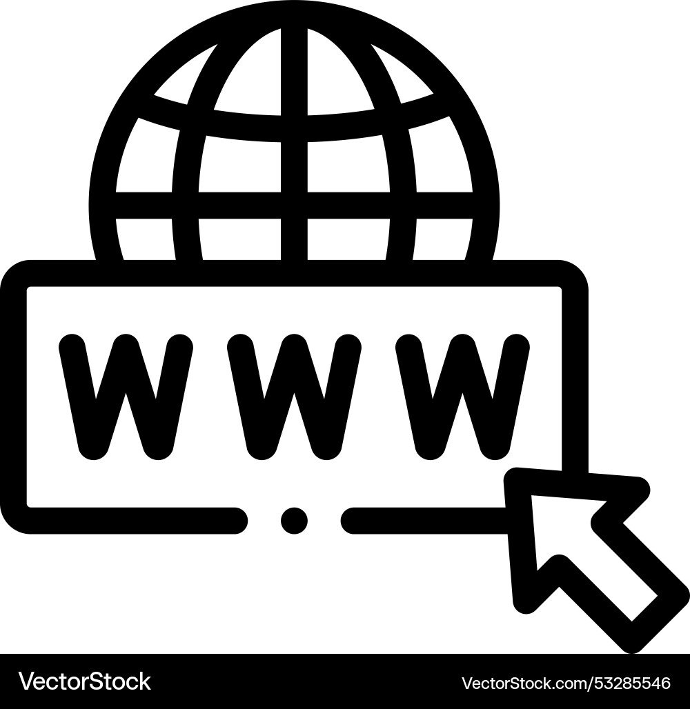 Domain icon thin linear style design isolated Domain icon thin linear style design isolated vector image