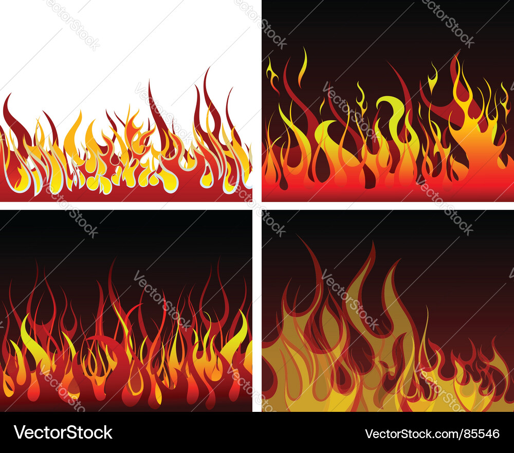 Fiery Flame Backgrounds Vector Image