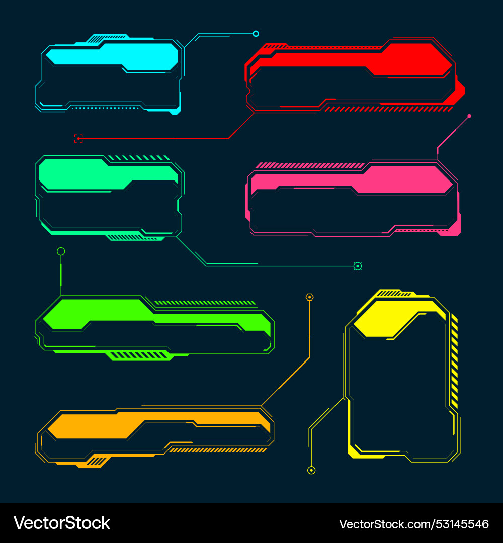 Futuristic hud or ui elements sci-fi user Futuristic hud or ui elements sci-fi user vector image