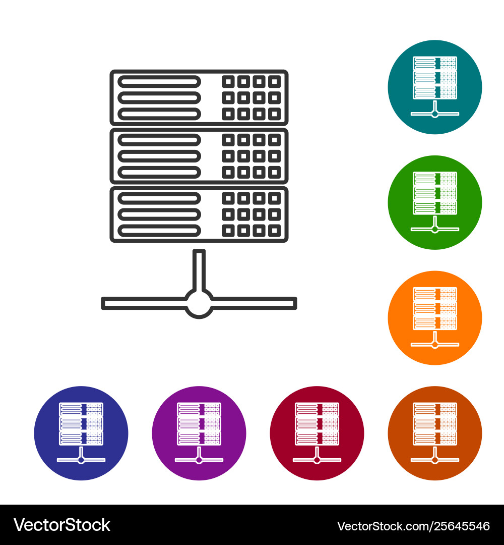 Grey server data web hosting line icon isolated Grey server data web hosting line icon isolated Vector Image