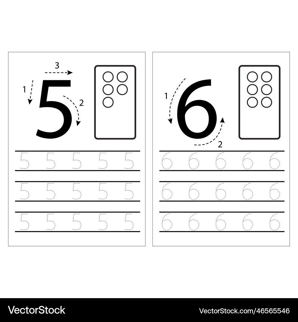 How to write number practice writing numbers wr vector image