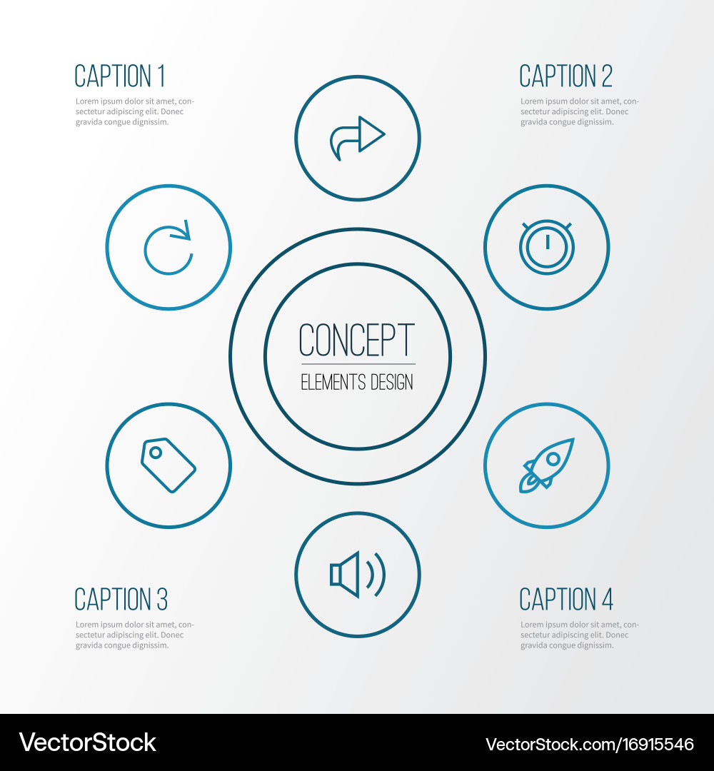 Interface outline icons set collection Vector Image