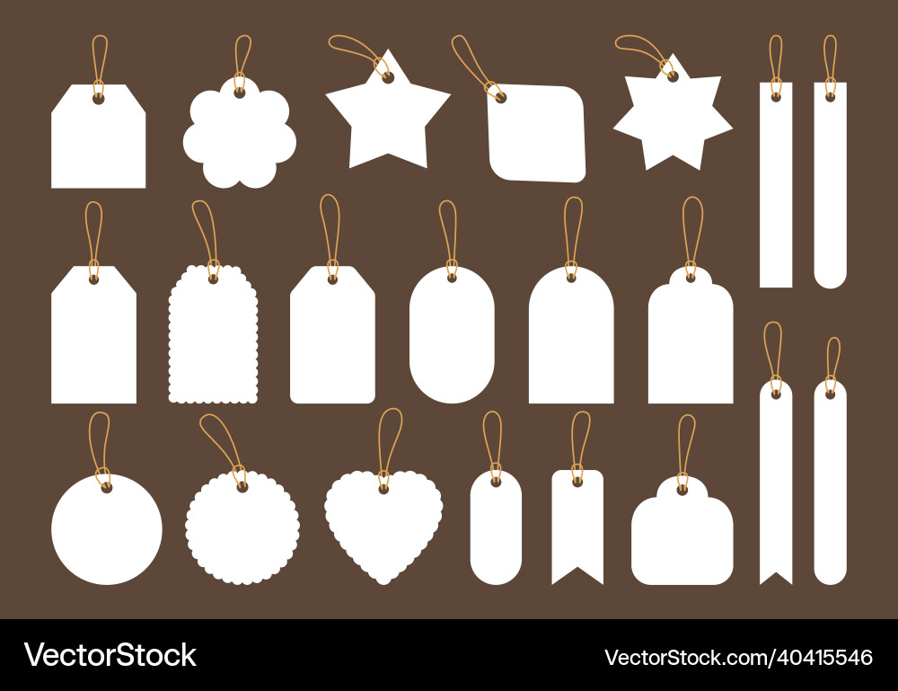 Label frame empty tag template set blank price Label frame empty tag template set blank price Vector Image