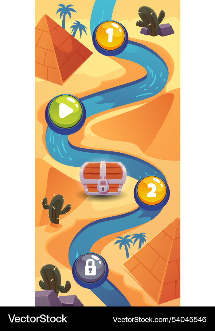 Level map vertical user interface desert vector image
