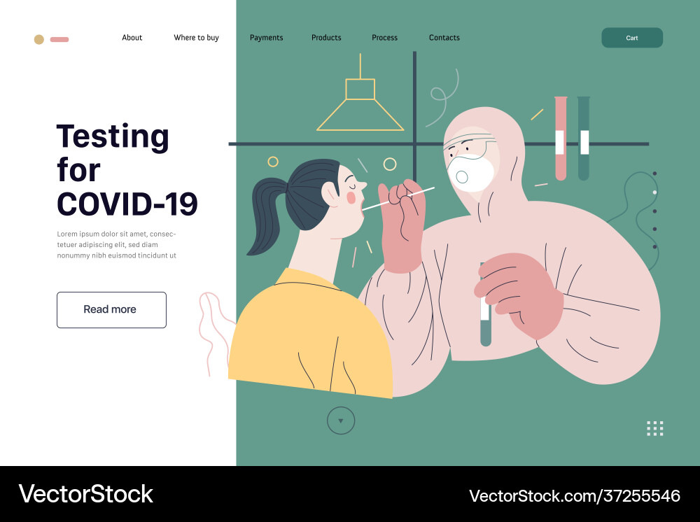 Medical tests web page template - testing Vector Image
