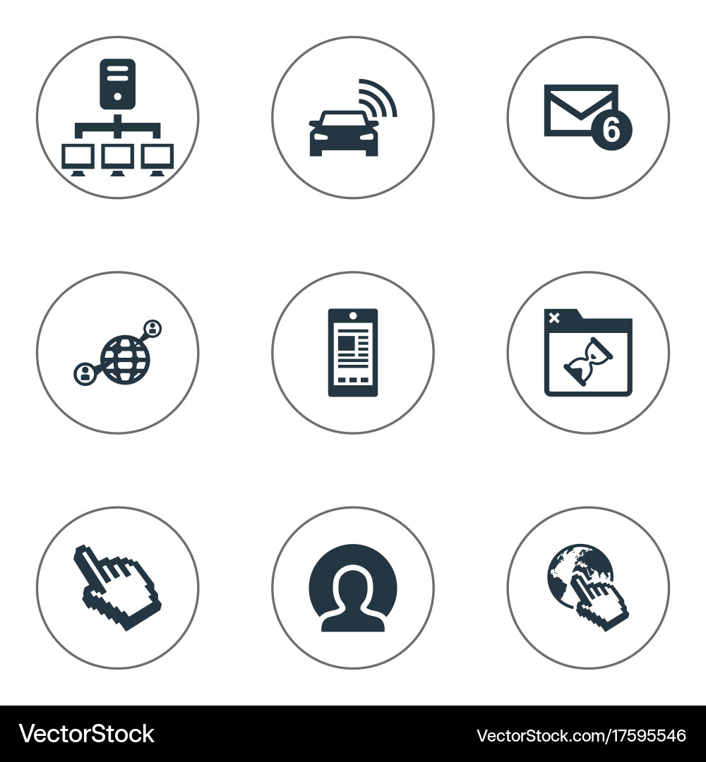Set of simple browser icons Vector Image