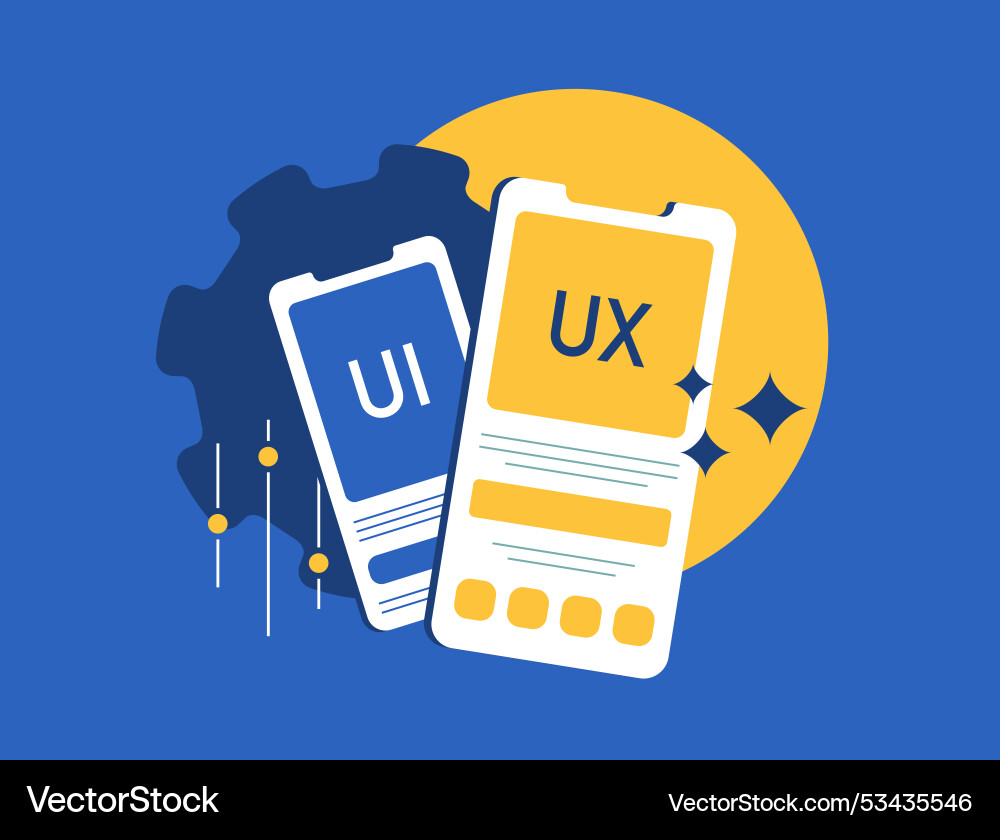 Ux ui Design und Programmierung Forschung Ux ui Design und Programmierung Forschung vektorbild