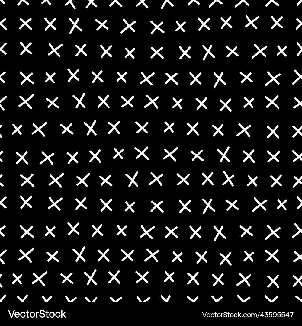 A simple pattern of crosses on black background Vector Image