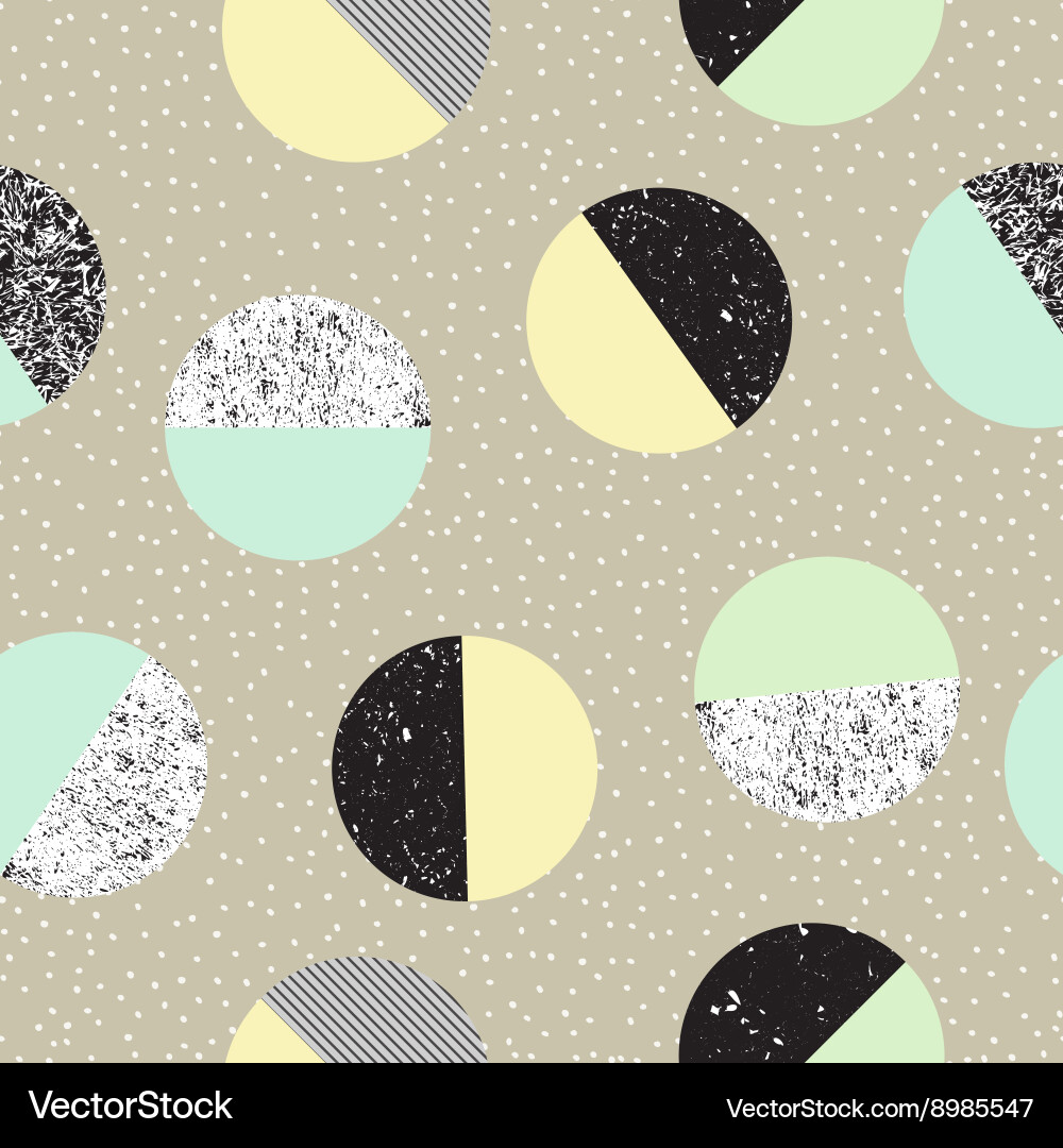 Abstract seamless pattern with textured circles Vector Image