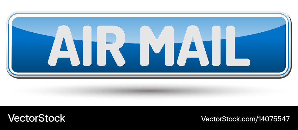 Air mail - abstract beautiful button with text Vector Image