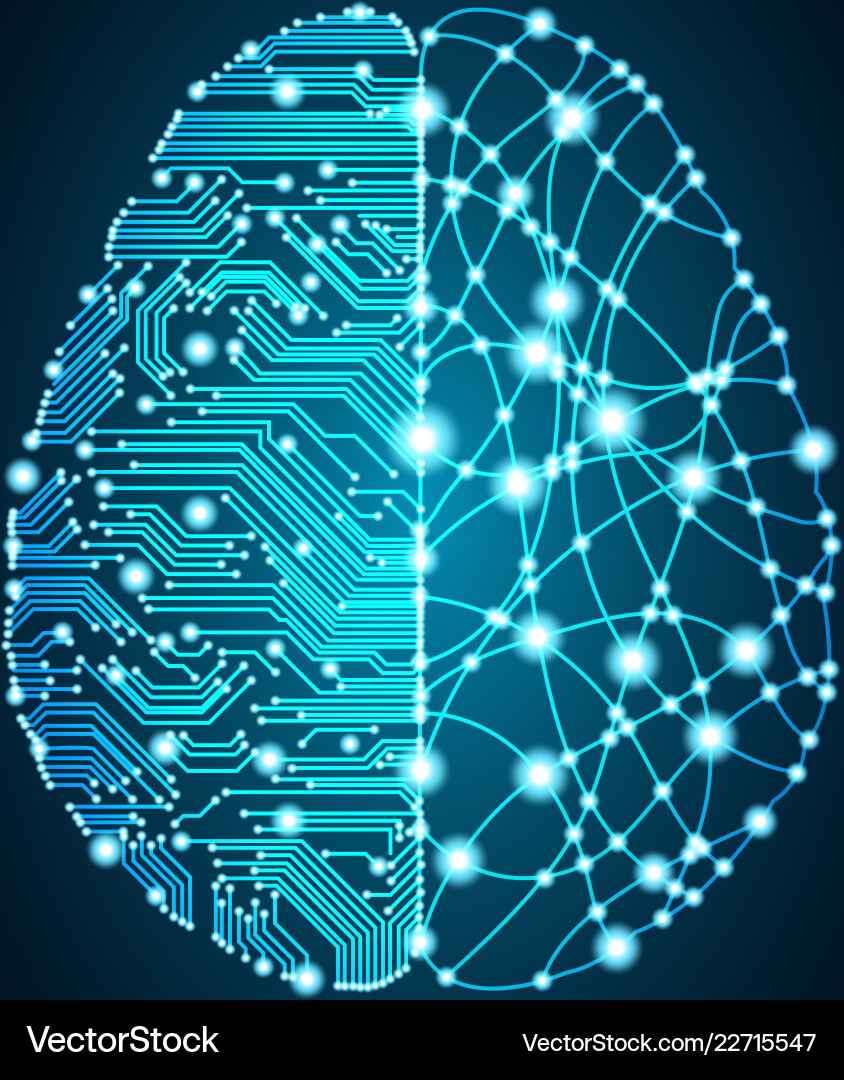 Artificial Intelligence Brain Network vector image