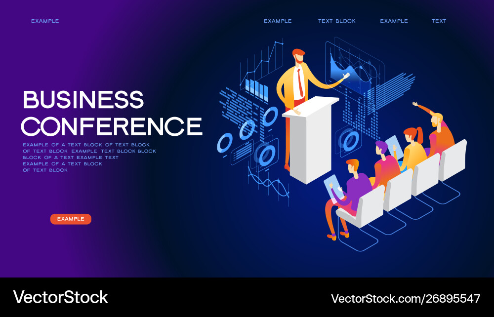 Business conference web banner Vector Image