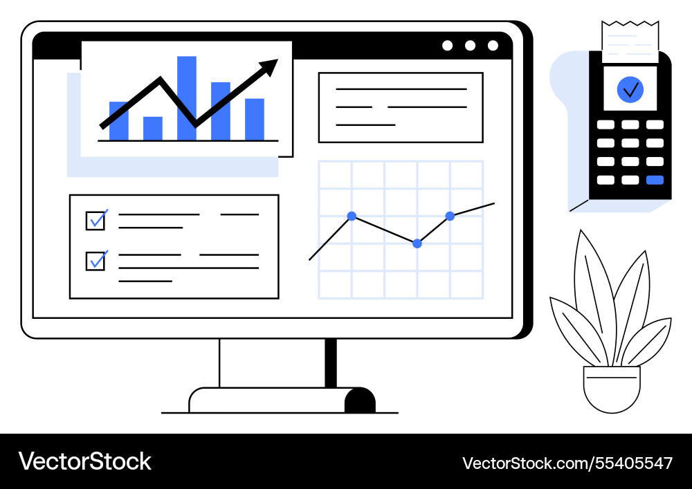 Data analytics dashboard with graphs charts Data analytics dashboard with graphs charts Vector Image