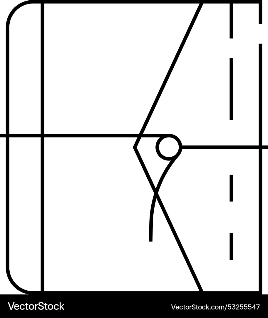 Diary with string line icon Vector Image