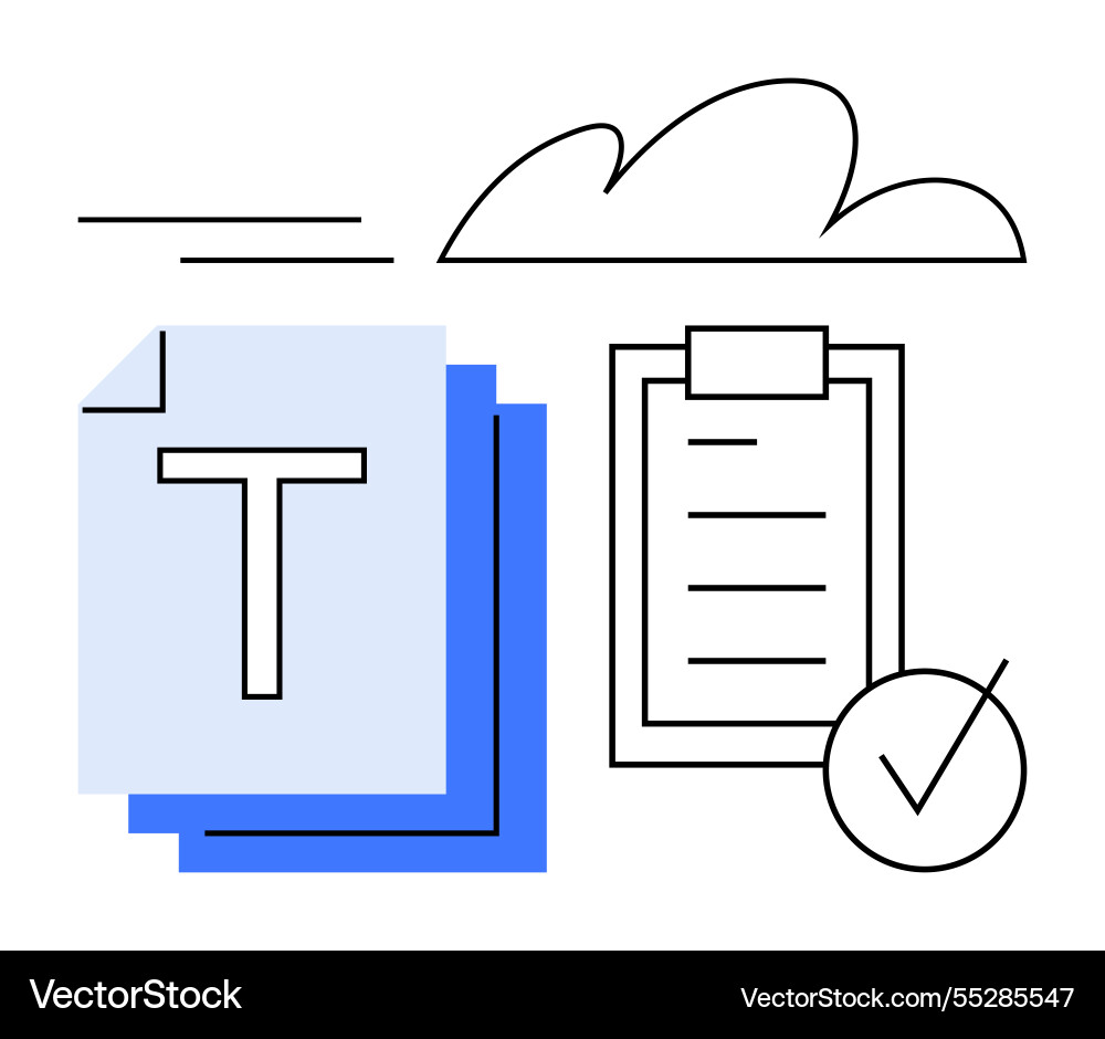 Digital files checklist and cloud for task Digital files checklist and cloud for task vector image