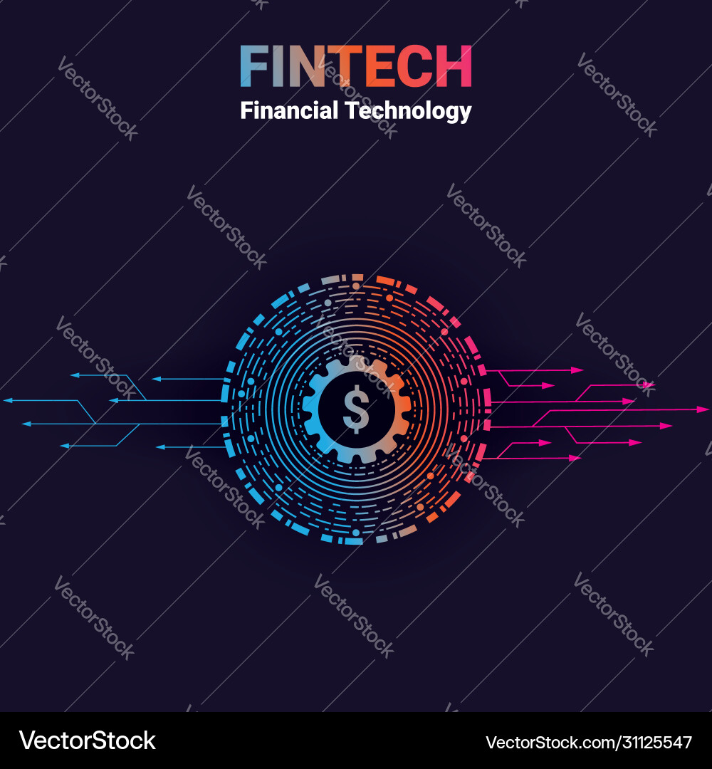 Financial technology fin-tech cryptocurrency – Royalty-Free Vector |  VectorStock