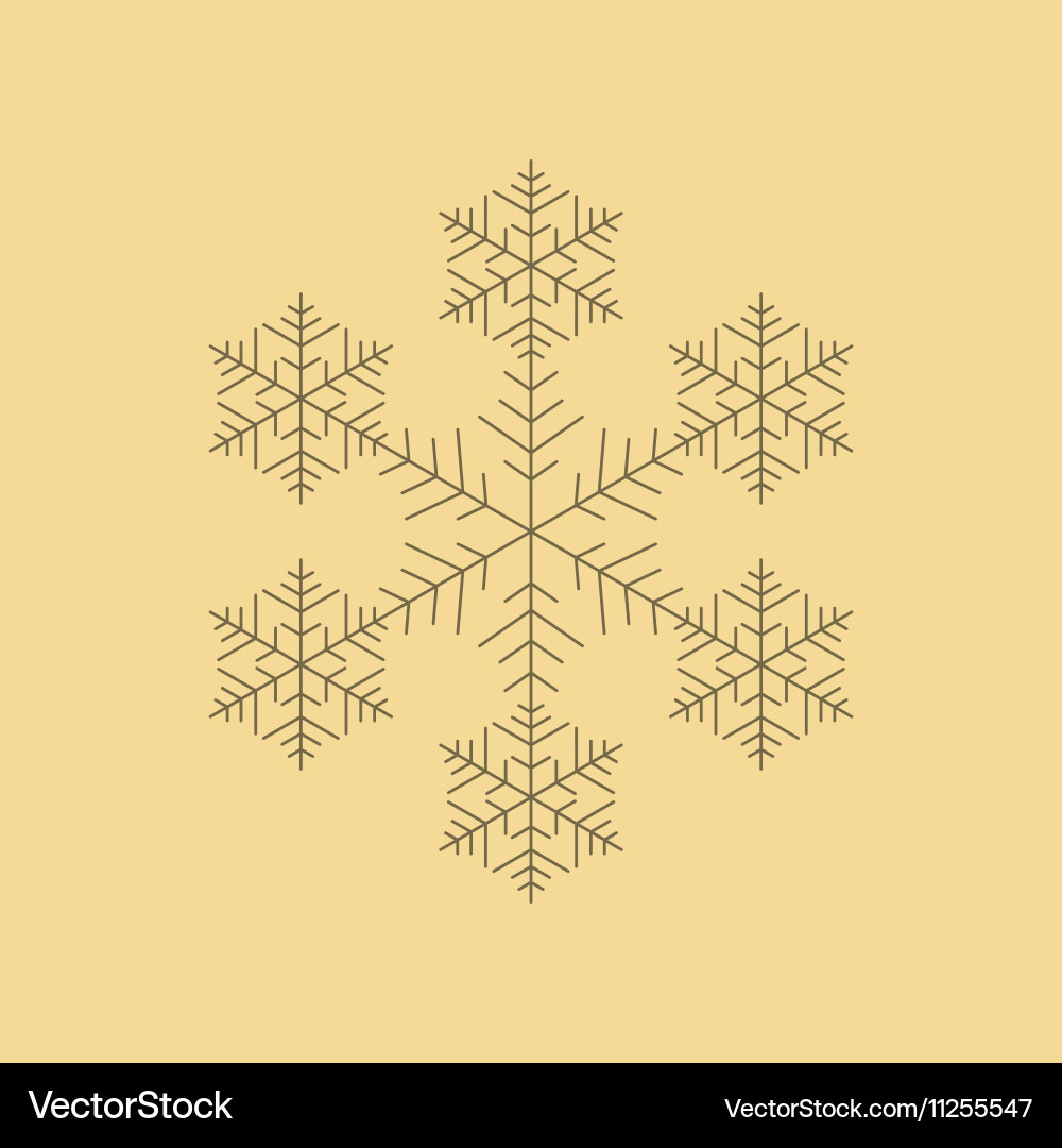 Flat on background of snowflake Vector Image