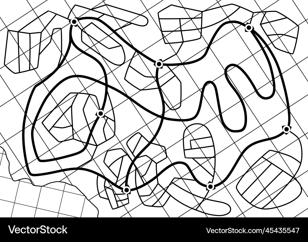 Navigation map game in monochrome futuristic ui Vector Image