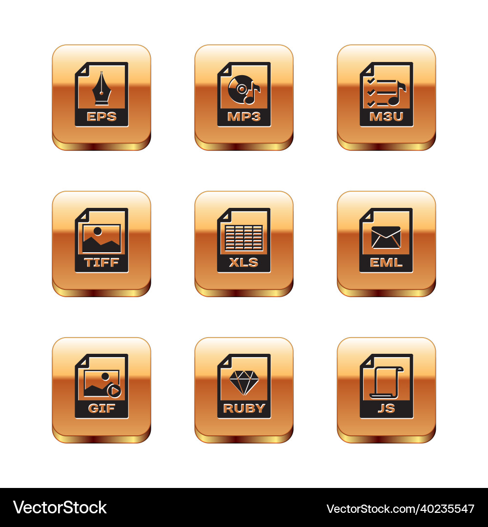 Set eps file document gif ruby xls tiff Set eps file document gif ruby xls tiff Vector Image