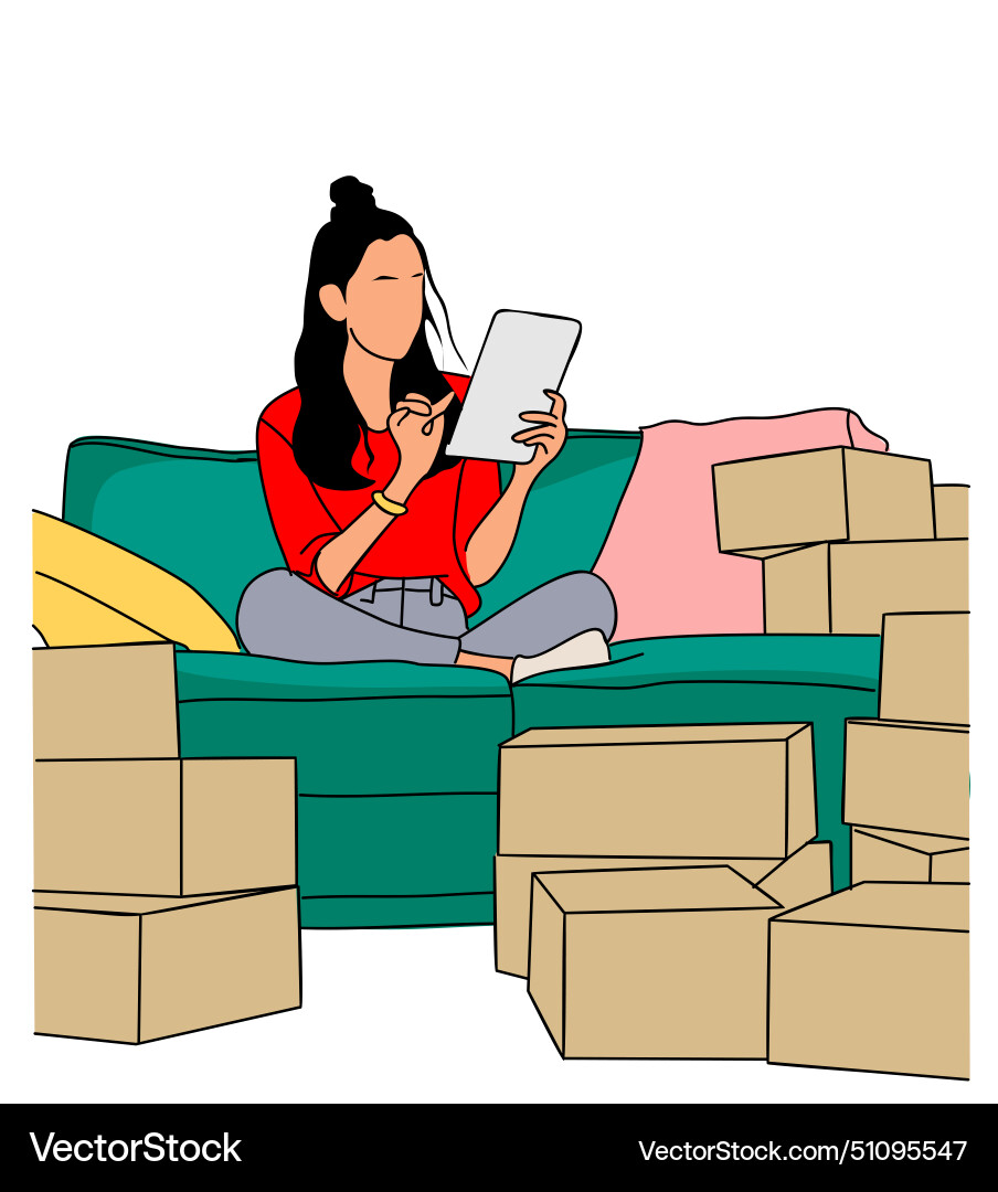Small business owners packaging orders art Small business owners packaging orders art vector image