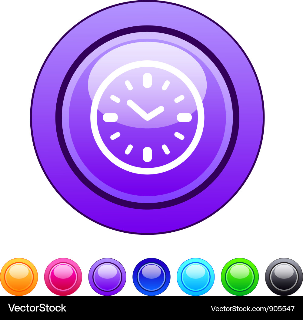 Time circle button vector image