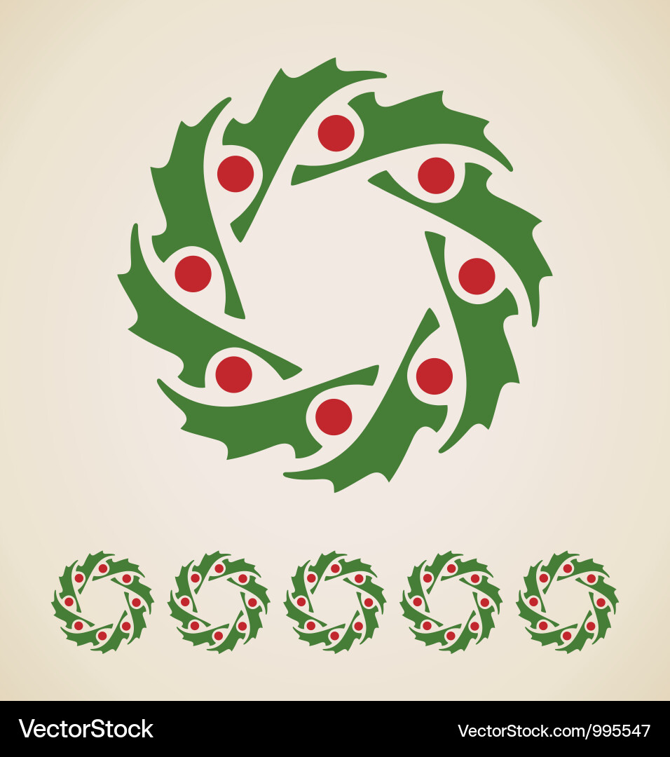 Vintage Christmas Garland Vector Image