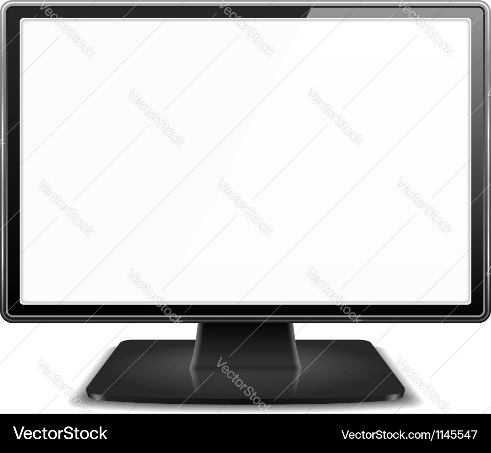 White Computer Monitor vector image