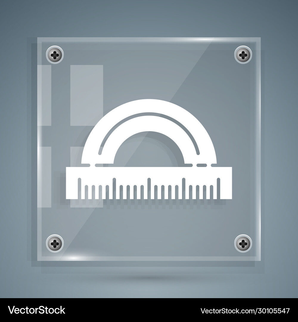 White protractor grid for measuring degrees icon White protractor grid for measuring degrees icon Vector Image