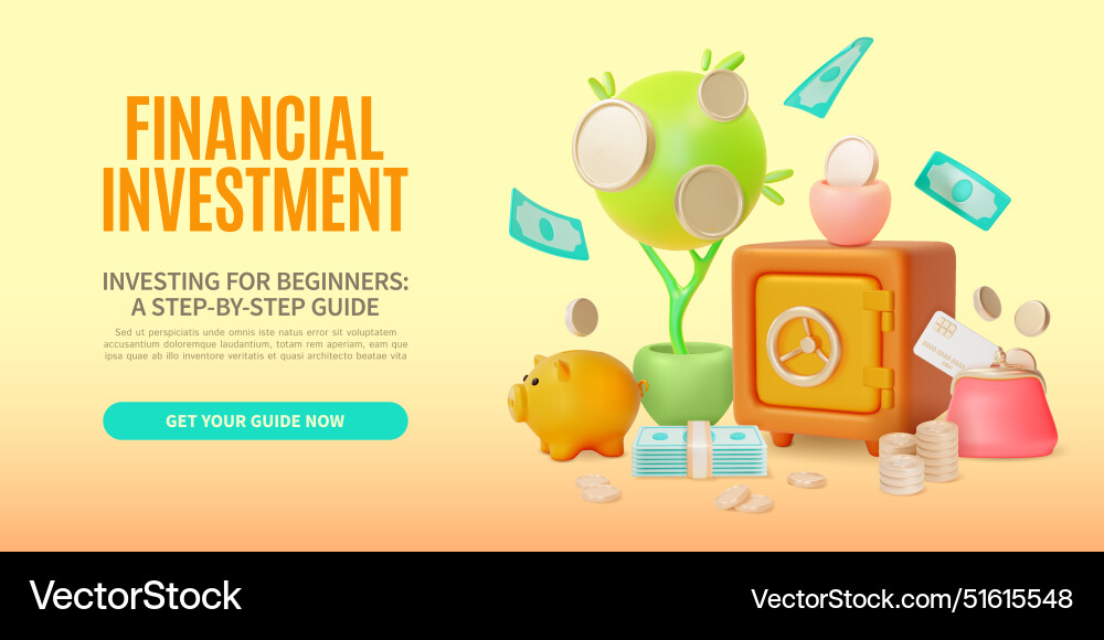 3d financial investment investing for beginners 3d financial investment investing for beginners vector image