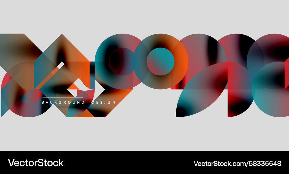 Abstract design features colorful shapes text Vector Image