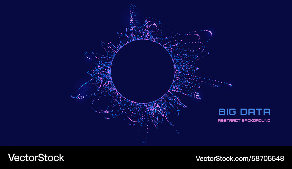 Abstract futuristic waves from particles in lines Vector Image